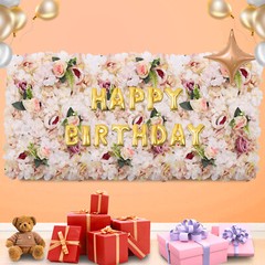 6XFlower Wall Panel Floral Backdrop Pink Yellow Wedding Party Flower Wall Decor