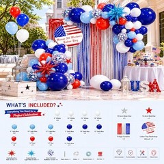 Labor Day Decorations Balloon Arch Kit, Red White and Blue Decorations with