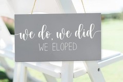 We Eloped Wood Sign, Rustic Farmhouse Style Decorative Home Sign