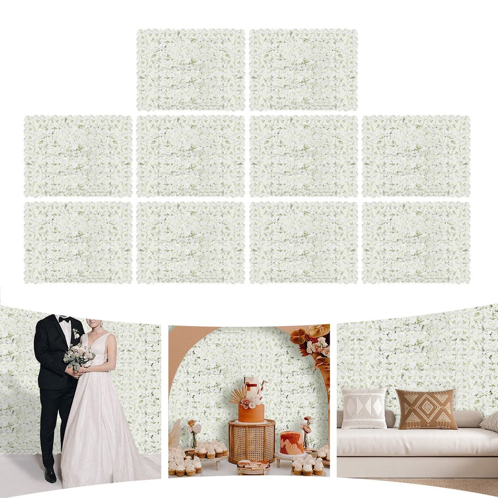 10Pcs Artificial Flower Wall Panel Realistic Flowers Board Wedding Party Decor