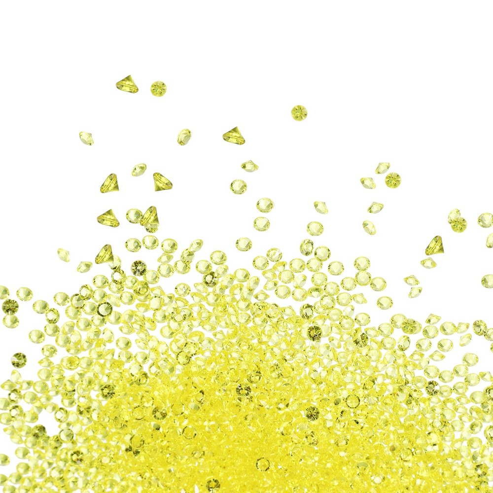 9000-Pack Fake Diamonds Crystal, 4.5mm Mini Clear Acrylic Gems [Deep Yellow]