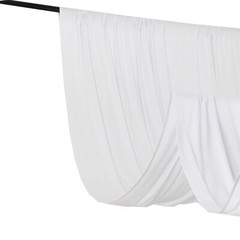 5 ft x 10 ft WHITE 4-Way Stretch Spandex Divider Backdrop Curtain Party Wedding