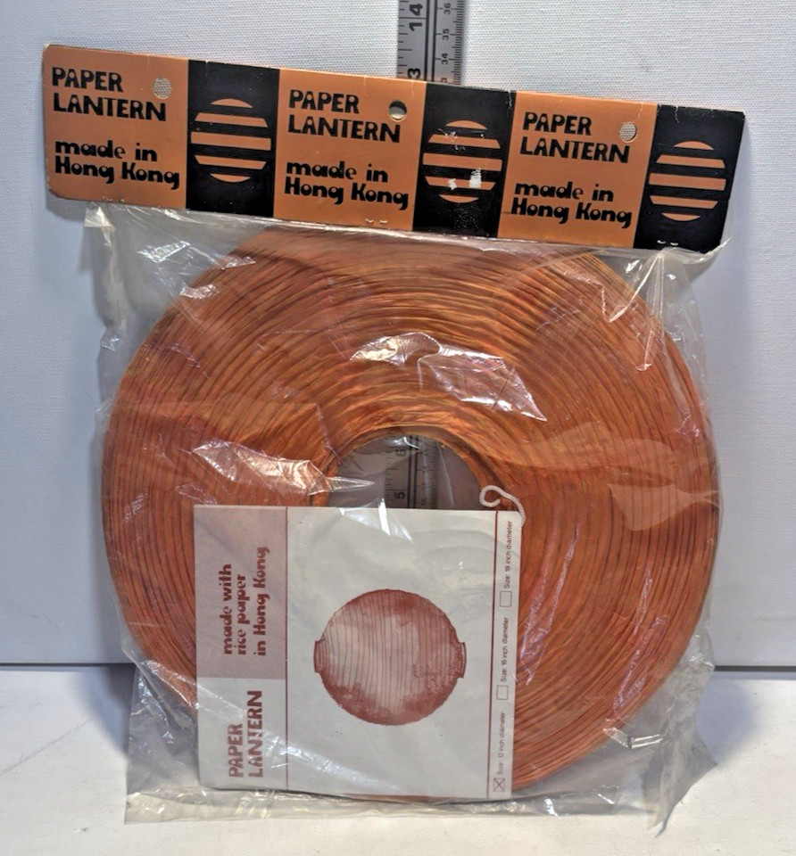 Vintage Orange 12″ Diameter Paper Lantern – Made in Hong Kong
