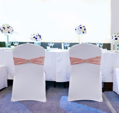 Rose Gold Sequin Chair Sashes 50 Pack for Weddings & Parties Decor