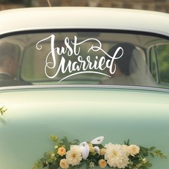 Just Married Vinyl Decal Stickers for Cars for Wall Decor Room Windows Doors …