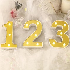 6″ tall Gold LED Lighted Marquee Numbers Wedding Decorations Backdrop Supplies