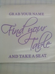 Find your Table Script Wedding Escort Sign Vinyl Sticker Decal 7″h x 8″w