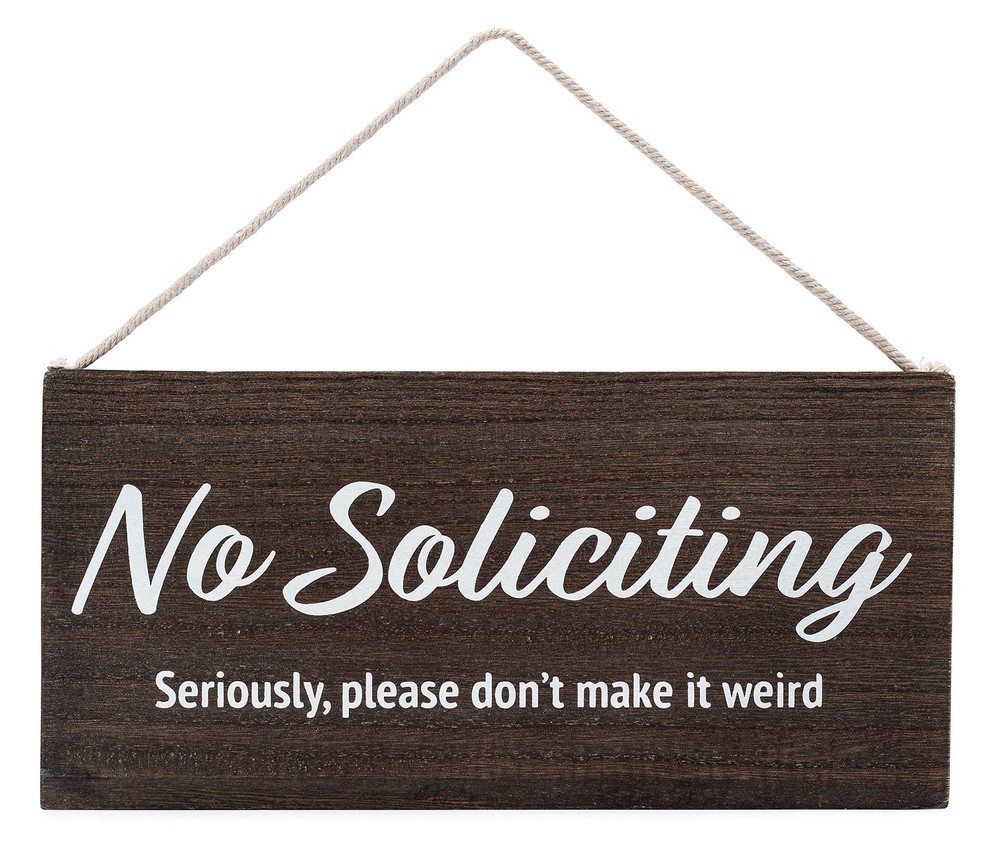 No Soliciting Sign for House Funny – No Soliciting Sign For Door – Seriously,…