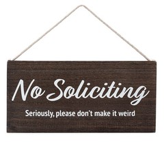 No Soliciting Sign for House Funny – No Soliciting Sign For Door – Seriously,…