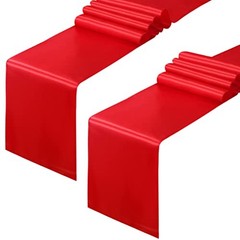 Pack Satin Table Runner 1x 108 Inch, Smooth Table Runners for Wedding 2 Red