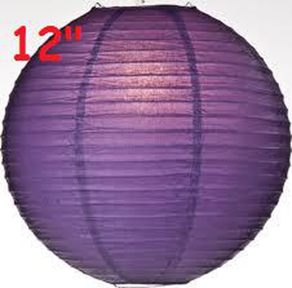 6 Purple 12″ Paper Chinese Lantern Lamp Shade Wedding Party Decoration Supplies