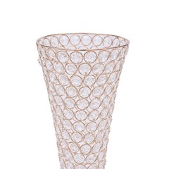 2Pcs 20.86in Gold Trumpet Crystal Wedding Flower Decoration Vase For Anniversary