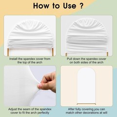 Versatile 3-Pc Spandex Arch Covers for Weddings, Showers & More – 6-7.2 FT Beige