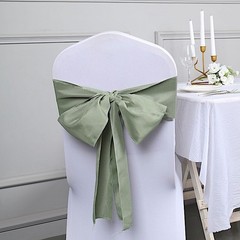 10 Eucalyptus Green Polyester CHAIR SASHES Ties Bows Wedding Party Ceremony