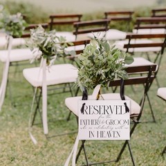 Wedding Memorial Reserved Chair Sign – 11″W x 11″L (Pack of 1), Multicolor