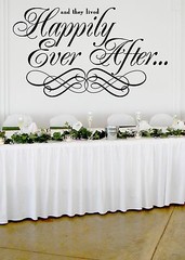 Happily Ever After Wedding Wall Decor Vinyl Sticker Decal 22″h x 36″w