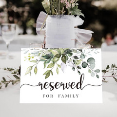10 Rustic Leaf Reserved Sign – Reserved Table Sign -Table Tent Wedding Sign- Gue