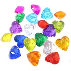 Honbay 20PCS 40mm Large Size Heart Shaped Acrylic Diamond Gems, Acrylic Faux