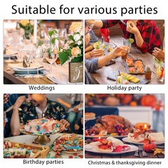 Childom Round Tablecloths, 3 Pack 84 Inch Round Plastic Table Cloths Disposab…