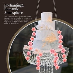 60CM Swing Cake Rack Stunning Sparkling Chandelier Stand Suspended Cake Acrylic