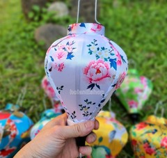 Vietnamese Silk Lanterns 22cm: Wedding Party, Outdoor Garden, Patio Decor, Set 8