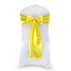 100 Yellow Satin Chair Sashes Silky Sateen Chair Bows wedding party Event décor