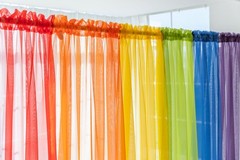 6 Piece Rainbow Sheer Window Panel Colorful Backdrop Bright Curtains Set for …