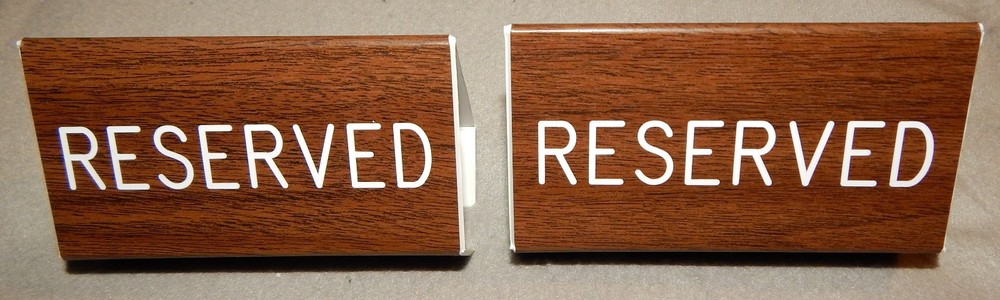 Vintage Reserved Signs for Pew (4″ x 2″) ‘clip on’ – new