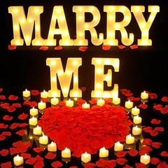 2031 Pcs Marry Me Light Up Letters Proposal Decorations, Marry Me Sign with 2…