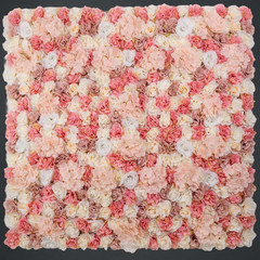 3D Flower Wall Backdrop 6 Pack, 24X16 Inch Blush Pink & Ivory Artificial Rose Pa