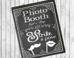 Wedding or Party Decor PHOTO BOOTH Print, Rustic Look 8×10 CARDSTOCK Print