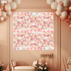 6X Artificial Silk Flower Wall Panel Venue Background Floral For Wedding Party