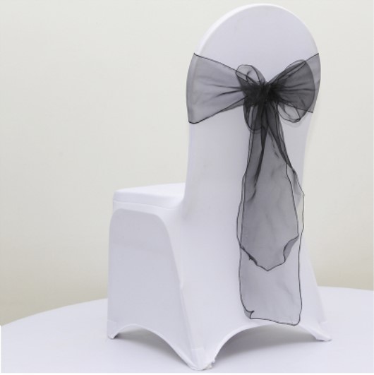 black organza chair sashes chair tie chair bow ribbon wedding anniversary decor