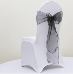 black organza chair sashes chair tie chair bow ribbon wedding anniversary decor