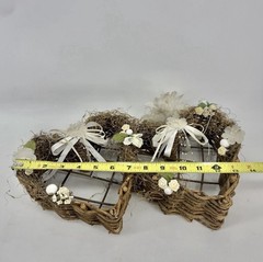 Rustic Grapevine Twig Double Heart Wall Decor Wedding Bridal Basket Centerpiece
