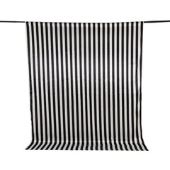 8 ft x 10 ft Black White Striped Satin Backdrop Curtain Panel Wedding Events