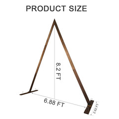 8.2FT Triangle Wooden Wedding Arch with Optional Faux Floral Kit – Rustic Boho