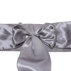 100 Silver Grey Satin Chair Sashes Silky Sateen Chair Bows wedding party décor