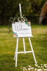Custom Wedding Welcome Sign Tropical Flower Outdoor Indoor Sign For Gift