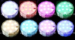 2 RGB Color 10 LED Submersible Waterproof Wedding Vase Base Light Floral Remote