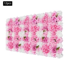 12 PCS Artificial Flowers Panels, Artificial Flower Panels Wall Mount decoration
