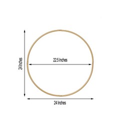 GOLD 24″ wide Round Metal Floral Hoop Wreath Ring Wedding Party Home Decorations