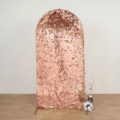 7 ft BLUSH Payette Sequin Fitted Round Top Wedding Arch STAND COVER Party Events