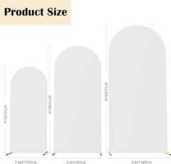 4FT,5FT,6FT Spandex Arch Backdrop Stand Covers Set of 3 | 4FT 5FT 6FT White