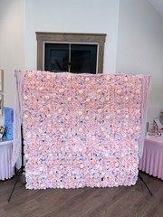 12PCS Artificial 3D Flower Wall Panel Wedding Backdrop Wall Decor Pink 15*15in