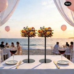 4Pcs 40cm Wedding Flower Stands,Black Metal Flower Stand for Table Centerpieces
