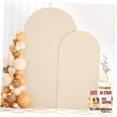 Spandex Arch Cover Set of 2 Arch Covers Stretchy Backdrop 6FT, 7.2FT Beige