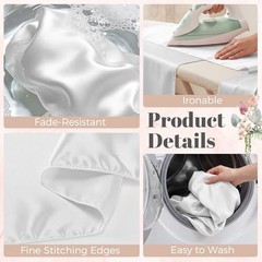 Pack Satin Table Runners 12 x 108 Inch, Heavy-Duty Polyester Table 4 White