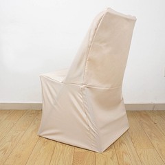 25 pcs Beige LIFETIME Folding CHAIR COVERS Slipcovers Polyester Wedding Supplies