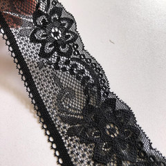Black Stretch Lace 2 Inches Wide for Bridal Wedding Decorations, Sewing DIY Maki